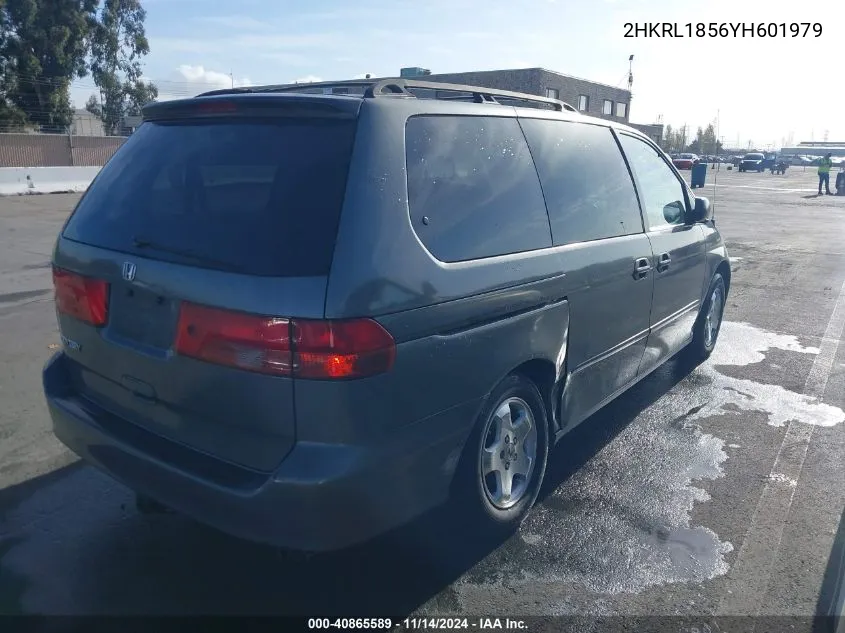 2000 Honda Odyssey Lx VIN: 2HKRL1856YH601979 Lot: 40865589