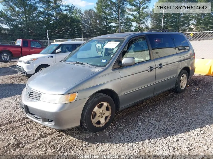 2000 Honda Odyssey Ex VIN: 2HKRL1862YH614642 Lot: 40874409