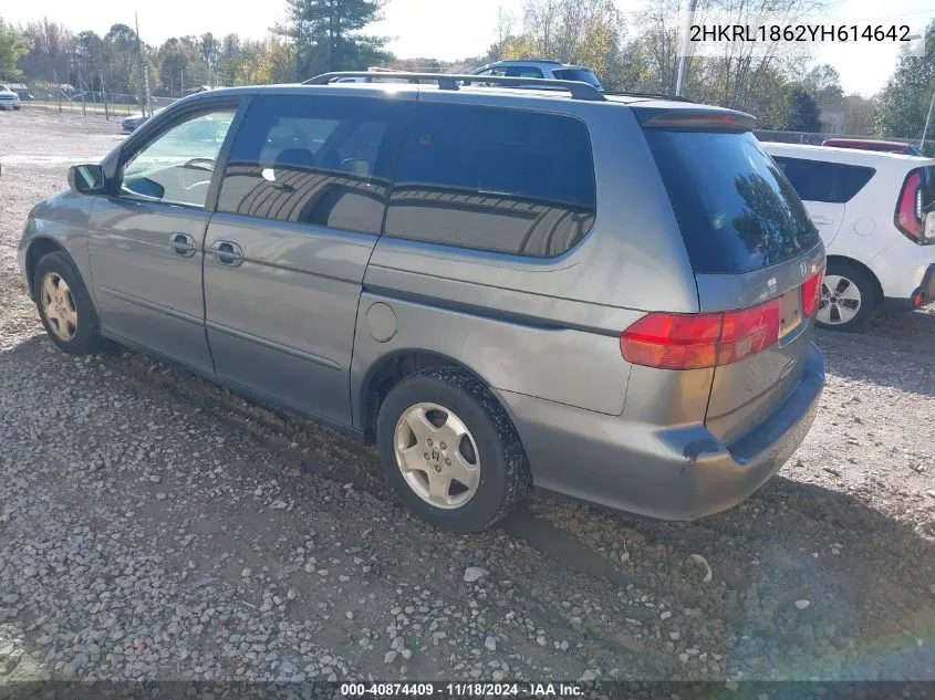 2000 Honda Odyssey Ex VIN: 2HKRL1862YH614642 Lot: 40874409