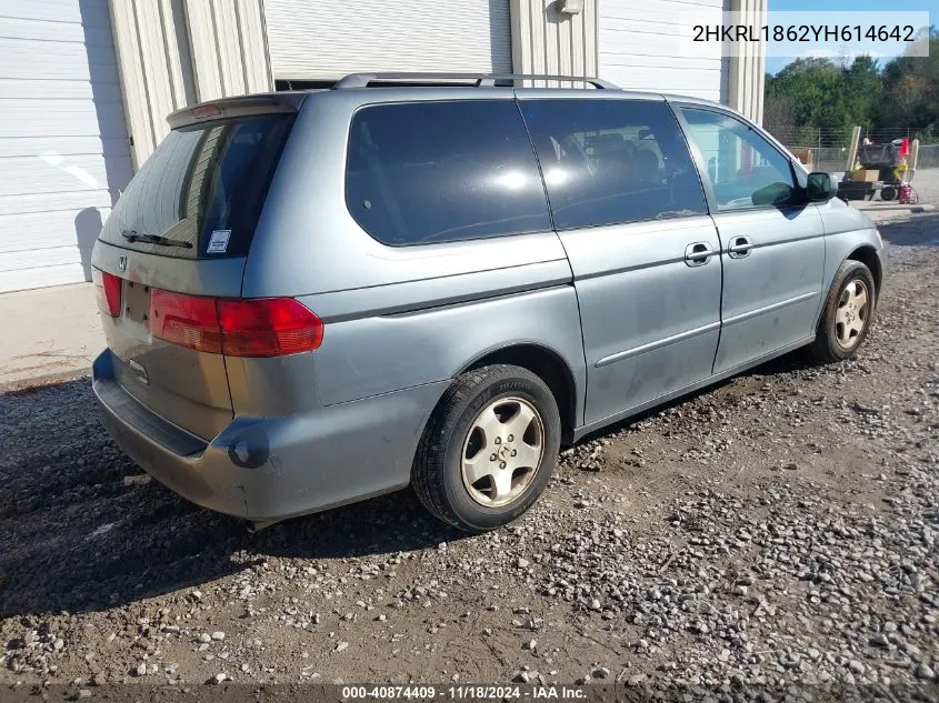 2000 Honda Odyssey Ex VIN: 2HKRL1862YH614642 Lot: 40874409