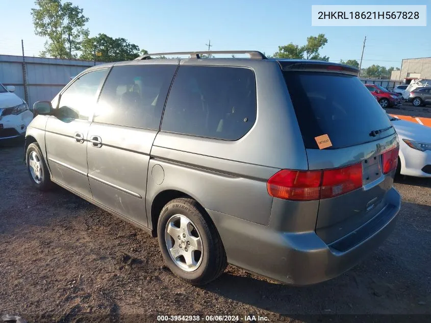 2001 Honda Odyssey Ex VIN: 2HKRL18621H567828 Lot: 39542938