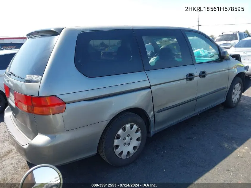 2001 Honda Odyssey Lx VIN: 2HKRL18561H578595 Lot: 39912553