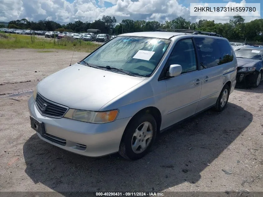 2001 Honda Odyssey Ex VIN: 2HKRL18731H559780 Lot: 40290431