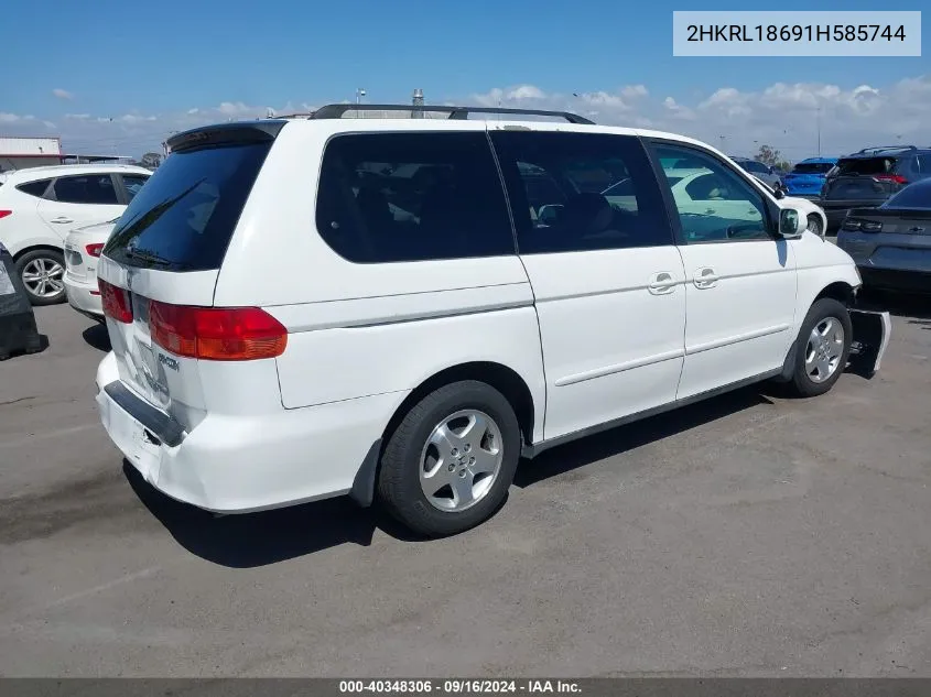 2001 Honda Odyssey Ex VIN: 2HKRL18691H585744 Lot: 40348306