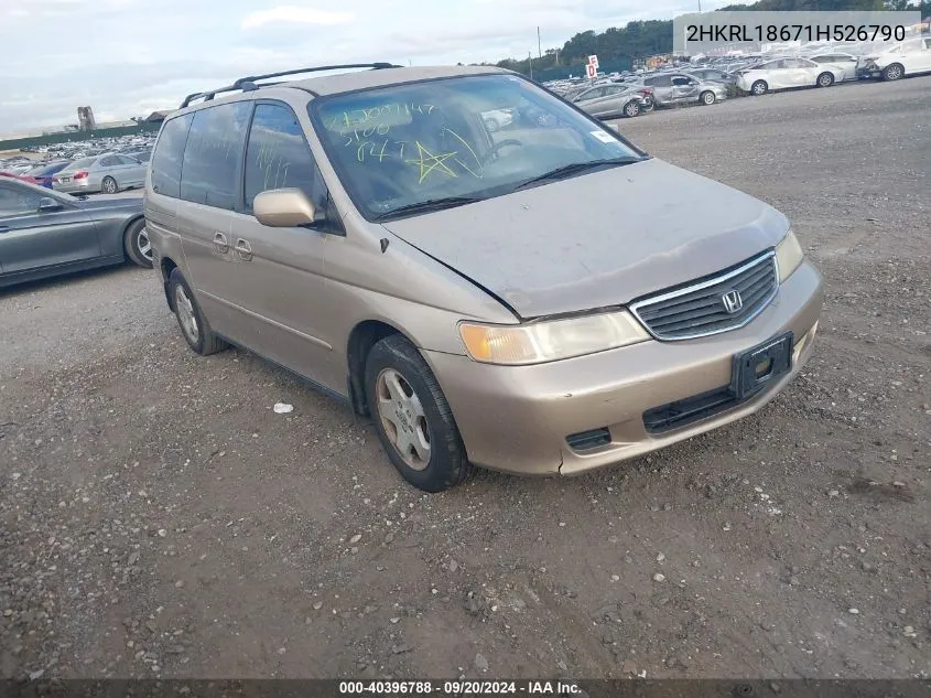 2001 Honda Odyssey Ex VIN: 2HKRL18671H526790 Lot: 40396788