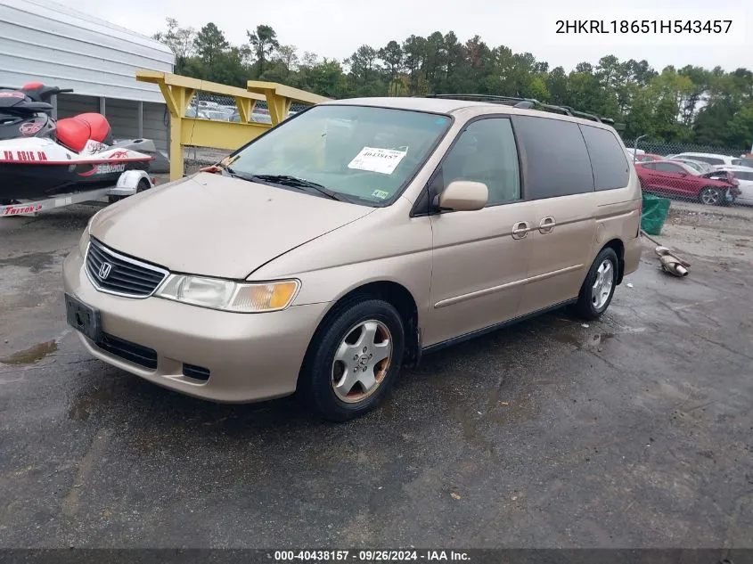 2HKRL18651H543457 2001 Honda Odyssey Ex