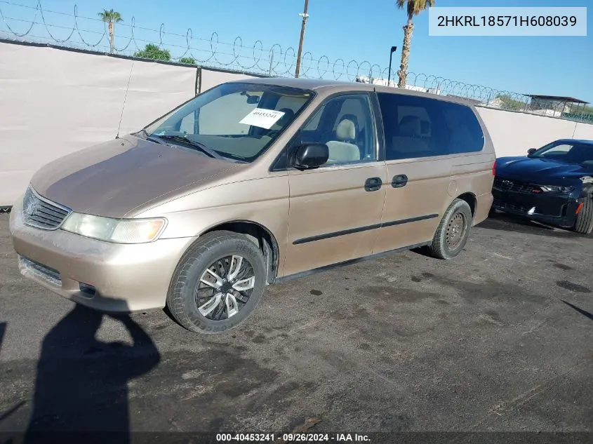 2001 Honda Odyssey Lx VIN: 2HKRL18571H608039 Lot: 40453241