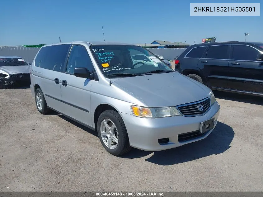 2001 Honda Odyssey Lx VIN: 2HKRL18521H505501 Lot: 40459148