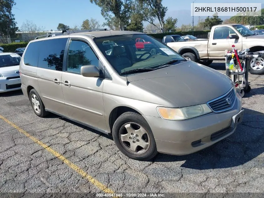 2001 Honda Odyssey Ex VIN: 2HKRL18681H500117 Lot: 40547845