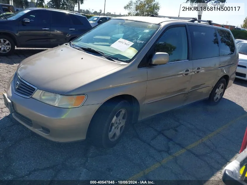 2001 Honda Odyssey Ex VIN: 2HKRL18681H500117 Lot: 40547845