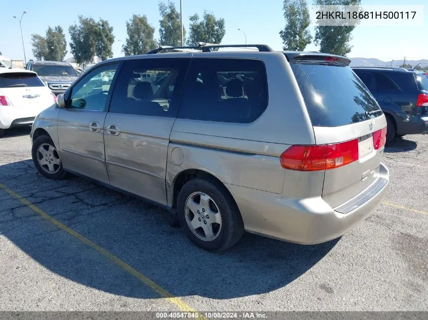 2001 Honda Odyssey Ex VIN: 2HKRL18681H500117 Lot: 40547845