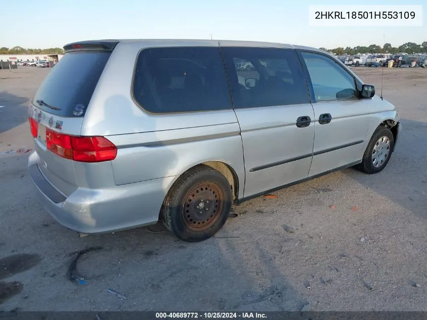 2001 Honda Odyssey Lx VIN: 2HKRL18501H553109 Lot: 40689772