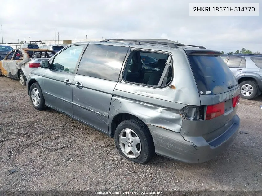 2001 Honda Odyssey Ex VIN: 2HKRL18671H514770 Lot: 40769807