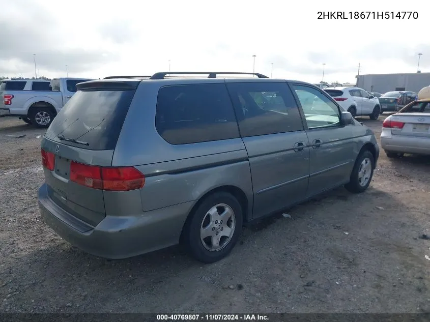 2001 Honda Odyssey Ex VIN: 2HKRL18671H514770 Lot: 40769807