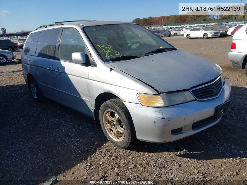 2001 Honda Odyssey Ex VIN: 2HKRL18761H522139 Lot: 40770295