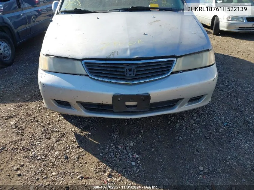 2001 Honda Odyssey Ex VIN: 2HKRL18761H522139 Lot: 40770295