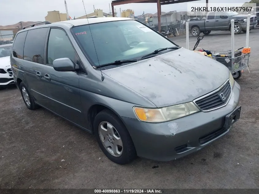 2001 Honda Odyssey Ex VIN: 2HKRL186X1H557967 Lot: 40898863