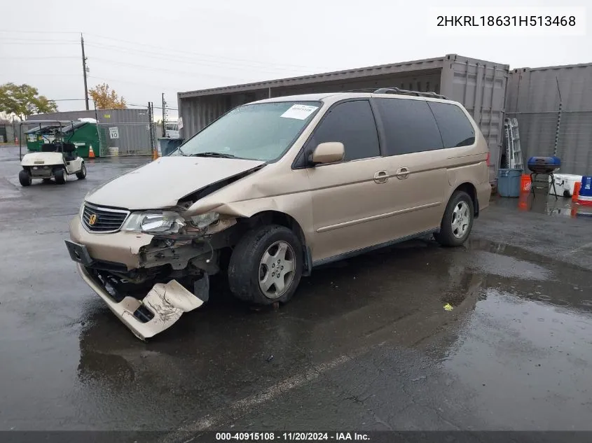 2001 Honda Odyssey Ex VIN: 2HKRL18631H513468 Lot: 40915108