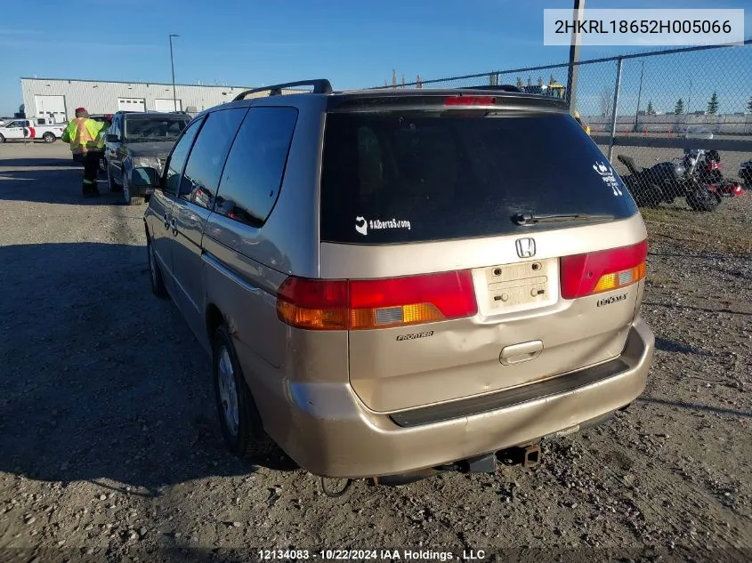 2002 Honda Odyssey VIN: 2HKRL18652H005066 Lot: 12134083