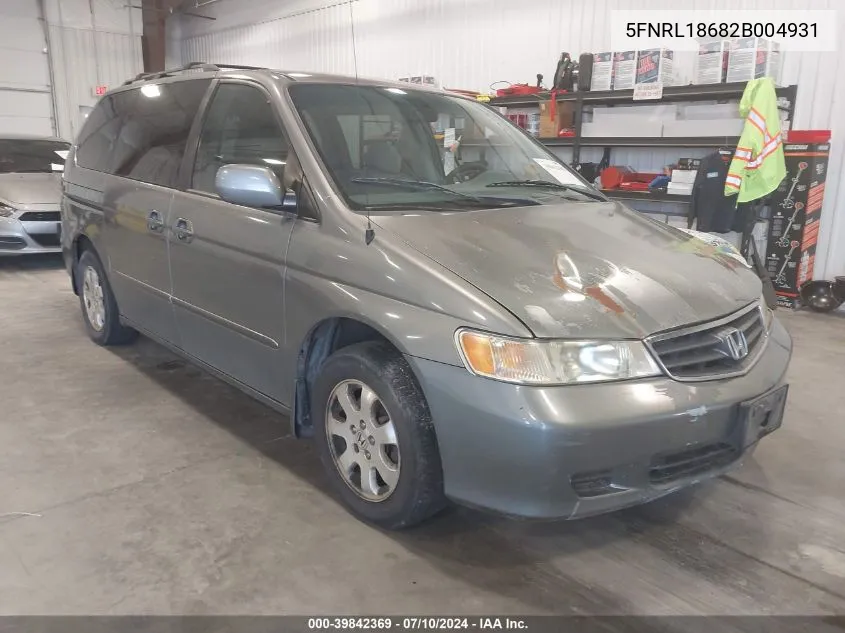 5FNRL18682B004931 2002 Honda Odyssey Ex