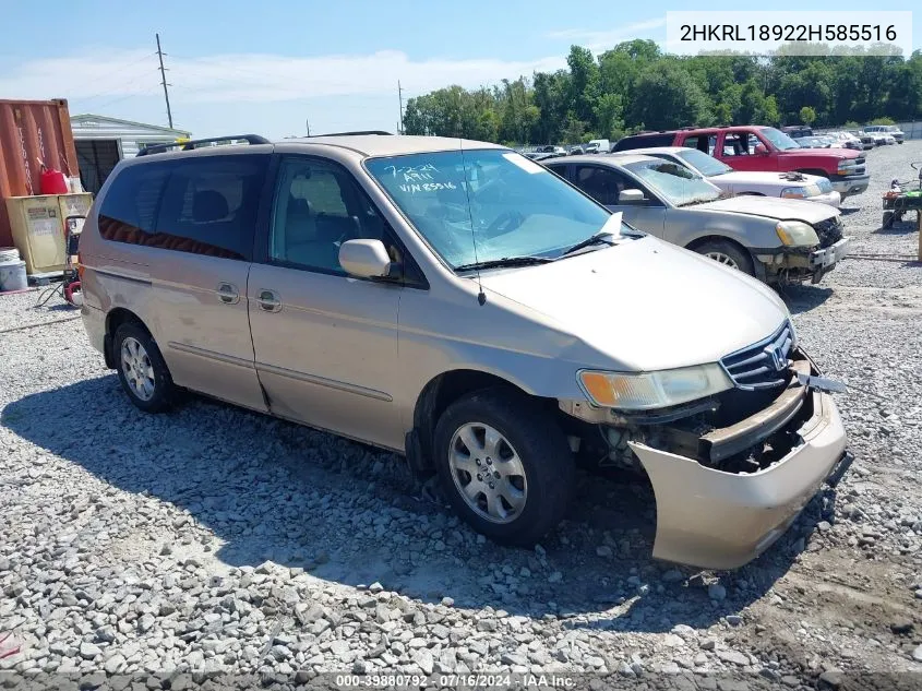 2HKRL18922H585516 2002 Honda Odyssey Ex-L