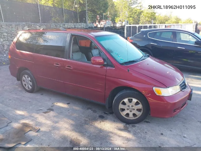 2002 Honda Odyssey Ex-L VIN: 2HKRL18962H011095 Lot: 40084123