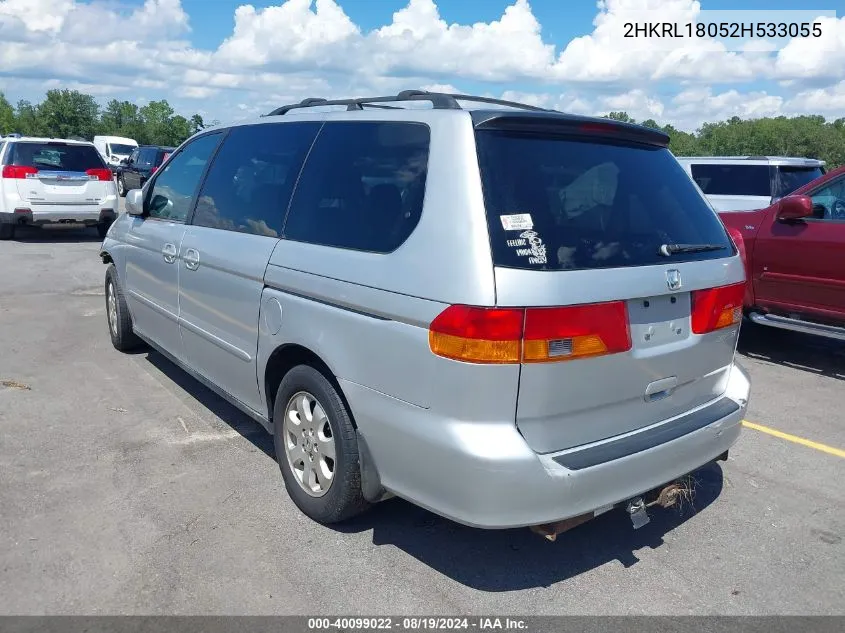 2002 Honda Odyssey Ex-L VIN: 2HKRL18052H533055 Lot: 40099022