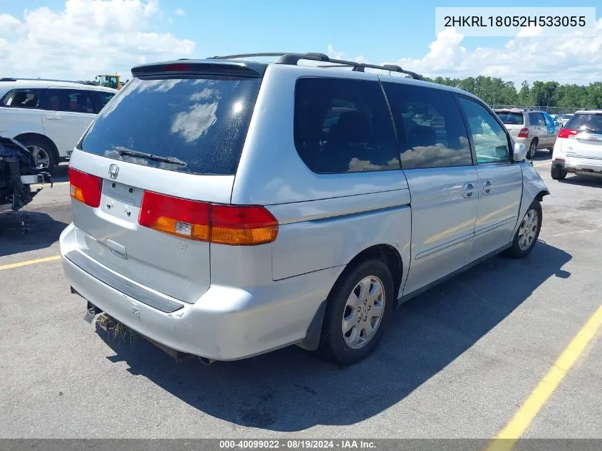 2002 Honda Odyssey Ex-L VIN: 2HKRL18052H533055 Lot: 40099022