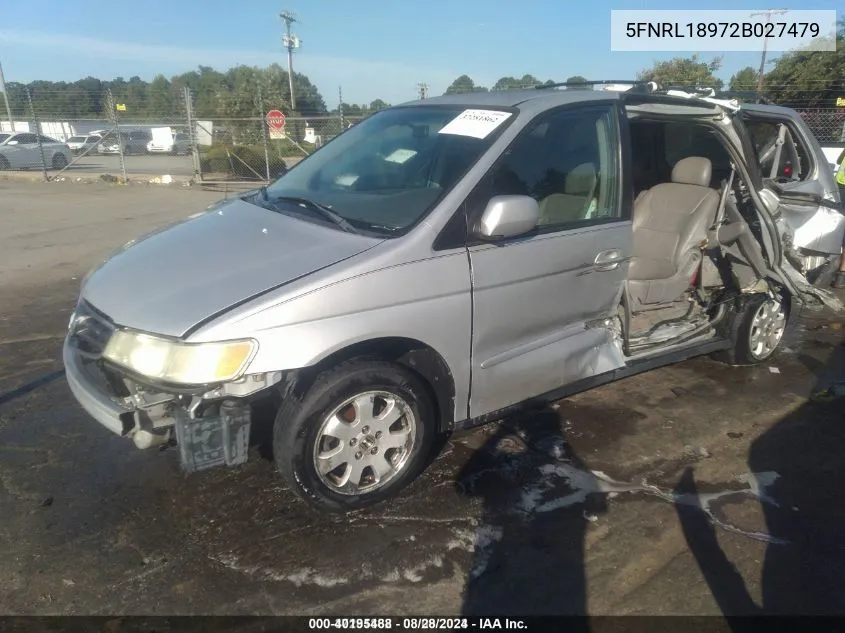 5FNRL18972B027479 2002 Honda Odyssey Ex-L W/Leather