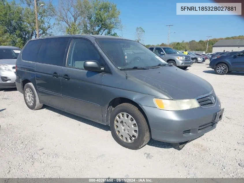 5FNRL18532B027881 2002 Honda Odyssey Lx