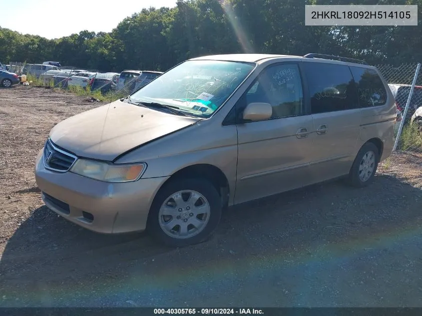 2HKRL18092H514105 2002 Honda Odyssey Ex-L