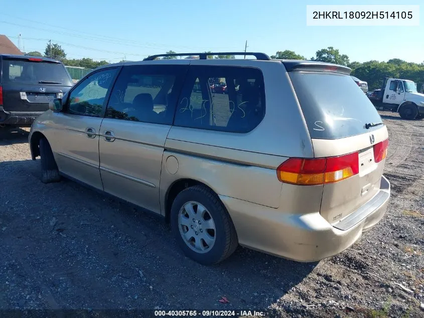 2HKRL18092H514105 2002 Honda Odyssey Ex-L