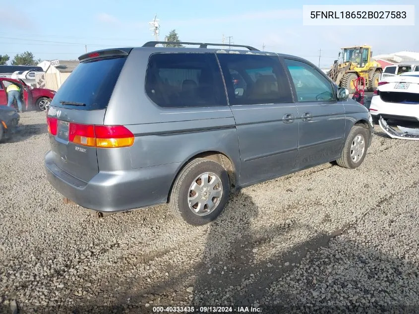 5FNRL18652B027583 2002 Honda Odyssey Ex