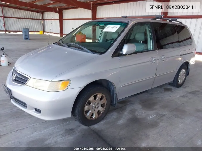 2002 Honda Odyssey Ex-L VIN: 5FNRL189X2B030411 Lot: 40442298