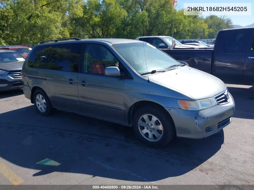 2002 Honda Odyssey Ex VIN: 2HKRL18682H545205 Lot: 40458500