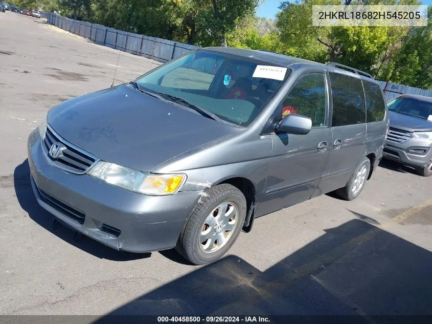 2002 Honda Odyssey Ex VIN: 2HKRL18682H545205 Lot: 40458500