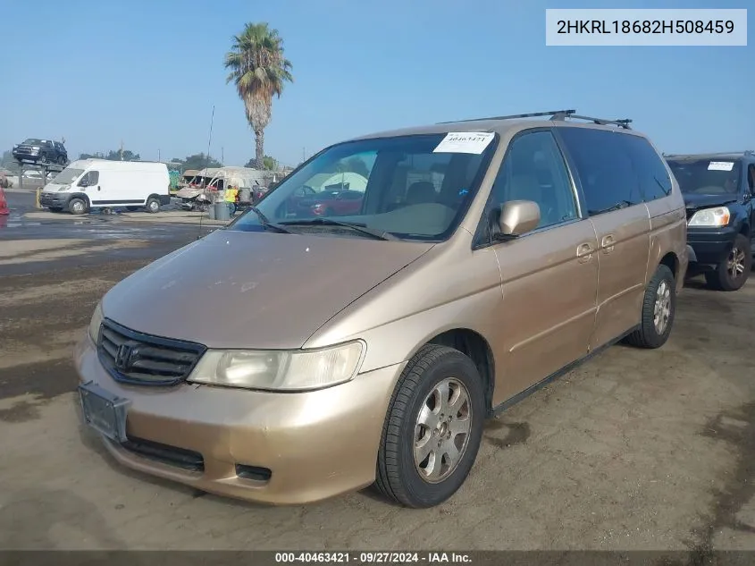 2002 Honda Odyssey Ex VIN: 2HKRL18682H508459 Lot: 40463421