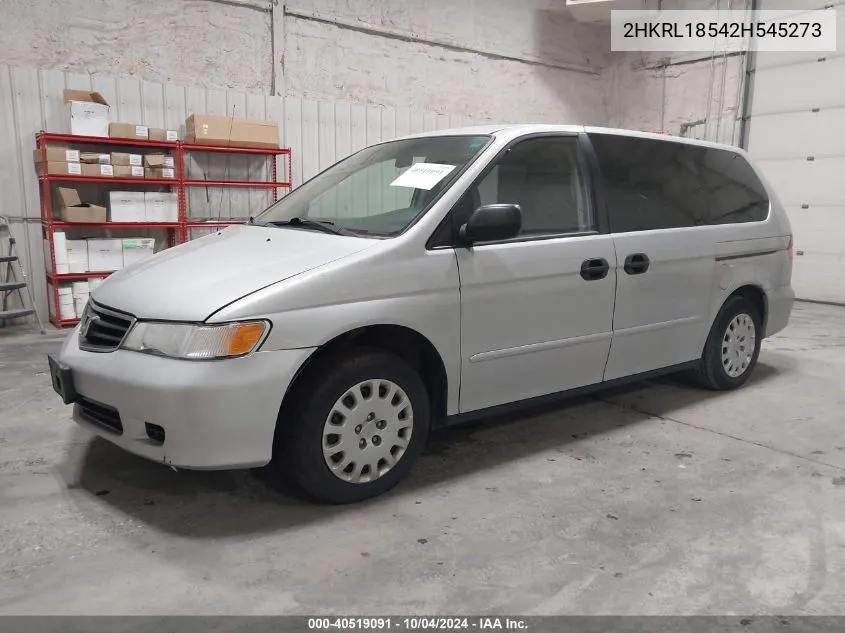 2002 Honda Odyssey Lx VIN: 2HKRL18542H545273 Lot: 40519091