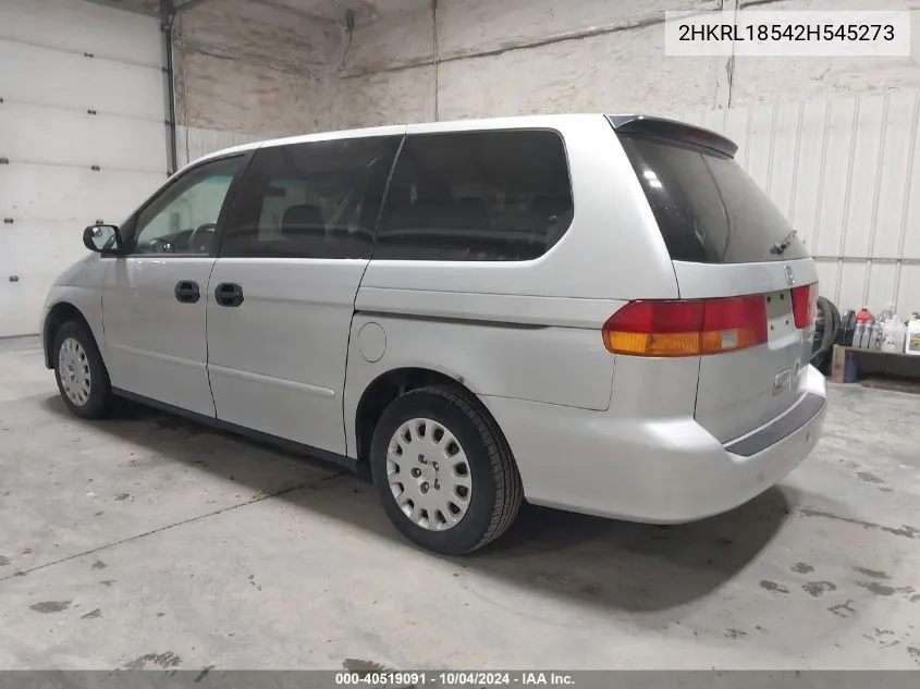 2002 Honda Odyssey Lx VIN: 2HKRL18542H545273 Lot: 40519091