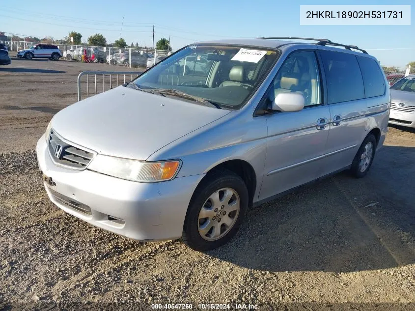 2HKRL18902H531731 2002 Honda Odyssey Ex-L