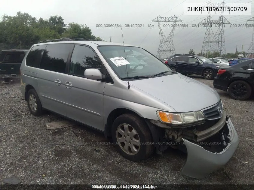 2002 Honda Odyssey Ex-L W/Leather VIN: 2HKRL18962H500709 Lot: 40687700