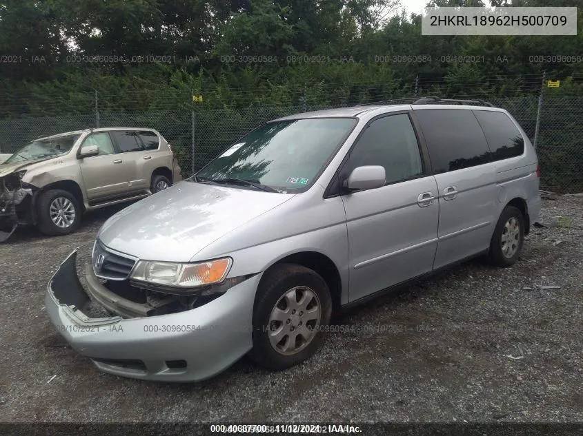 2002 Honda Odyssey Ex-L W/Leather VIN: 2HKRL18962H500709 Lot: 40687700