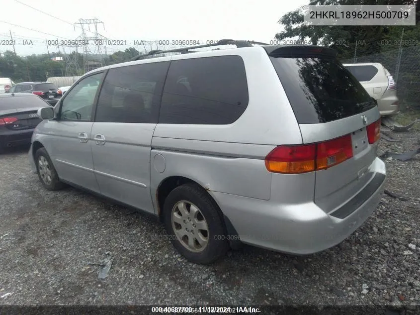 2002 Honda Odyssey Ex-L W/Leather VIN: 2HKRL18962H500709 Lot: 40687700