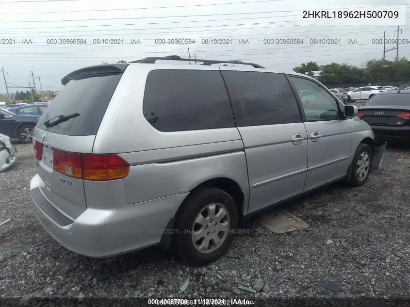 2002 Honda Odyssey Ex-L W/Leather VIN: 2HKRL18962H500709 Lot: 40687700