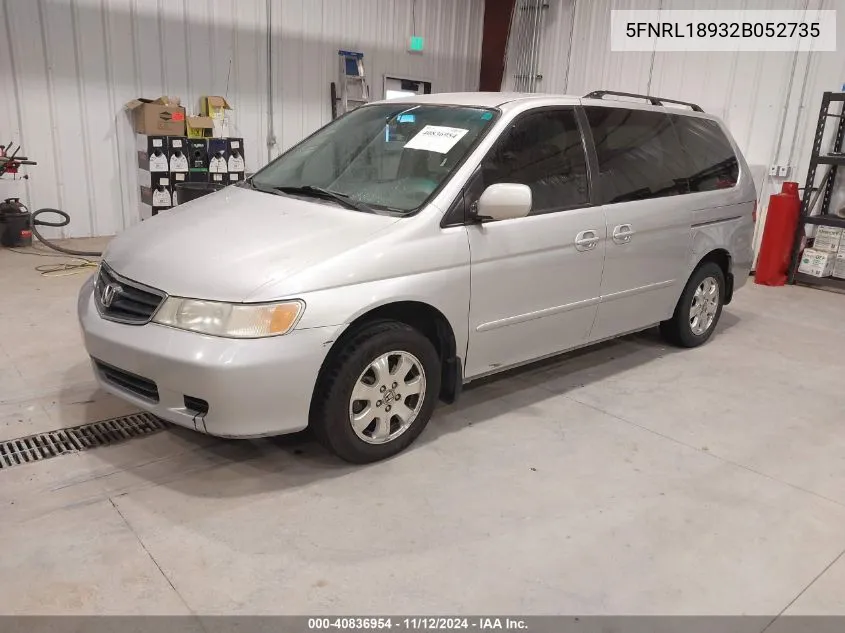 2002 Honda Odyssey Ex-L VIN: 5FNRL18932B052735 Lot: 40836954