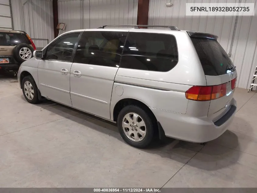 2002 Honda Odyssey Ex-L VIN: 5FNRL18932B052735 Lot: 40836954