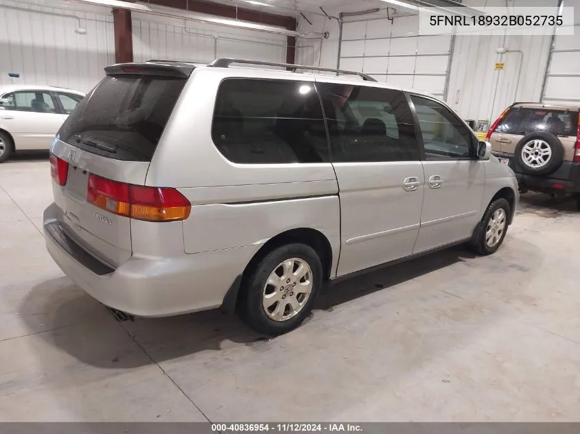 2002 Honda Odyssey Ex-L VIN: 5FNRL18932B052735 Lot: 40836954