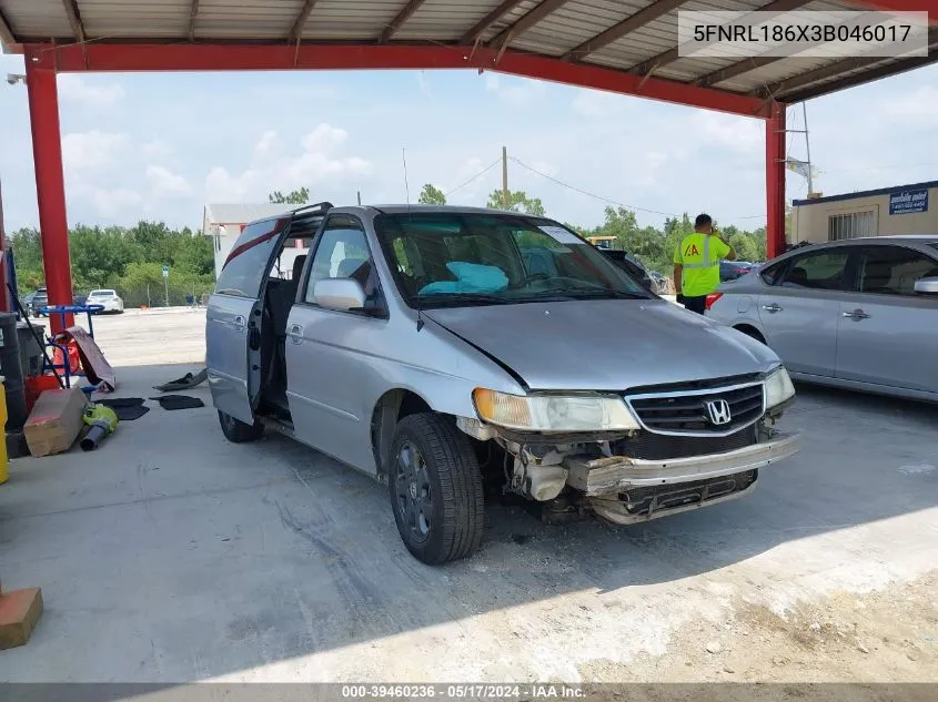 2003 Honda Odyssey Ex VIN: 5FNRL186X3B046017 Lot: 39460236