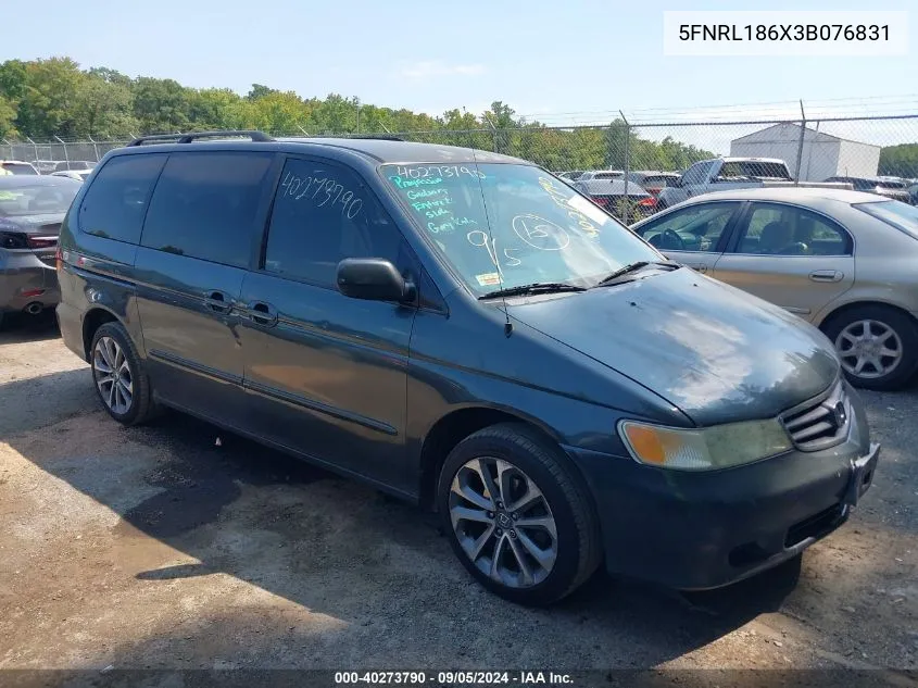 2003 Honda Odyssey Ex VIN: 5FNRL186X3B076831 Lot: 40273790