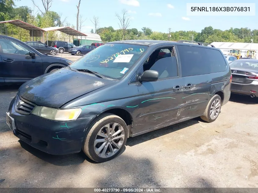 2003 Honda Odyssey Ex VIN: 5FNRL186X3B076831 Lot: 40273790